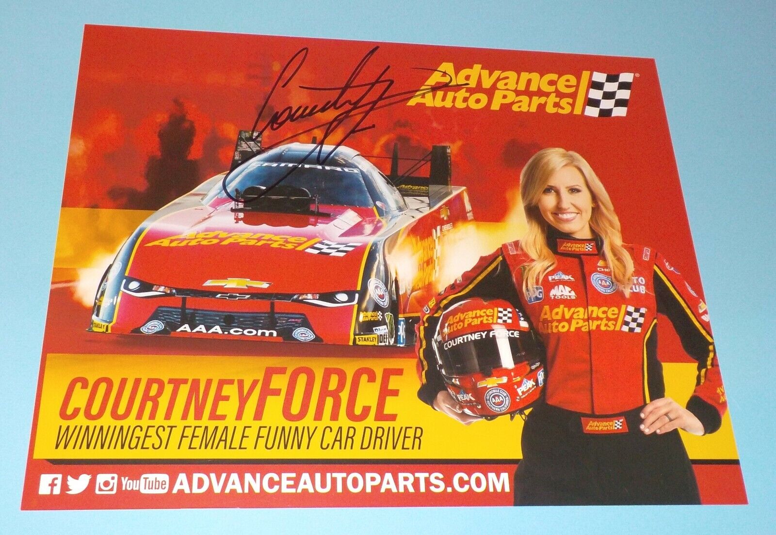 Courtney Force Signed Autographed 8 x 10 Photo Poster painting Drag Racer B