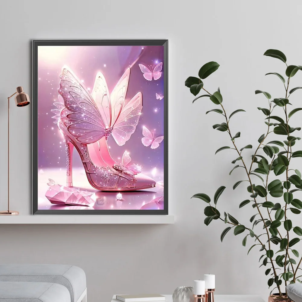 Diamond Painting - Full Round Drill - Butterfly High Heels(Canvas|30*40cm)