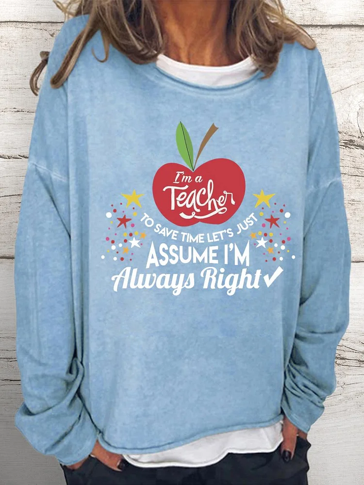 Funny teacher Women Loose Sweatshirt