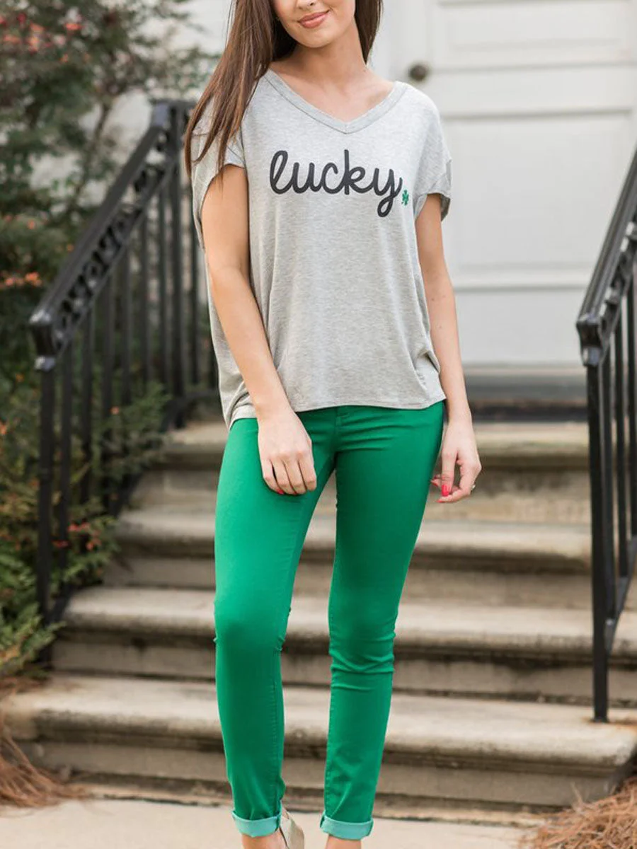 LUCKY O NECK T-shirt