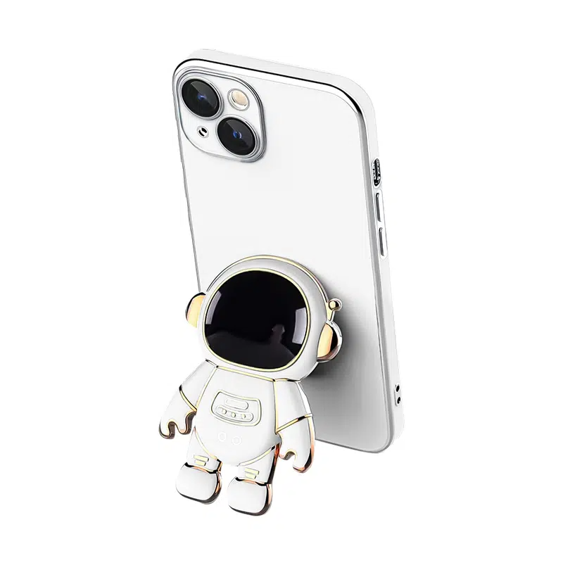 Electroplated Astronaut Case With Hidden Stand For IPhone-White