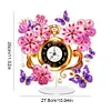 (US Local)Acrylic Special Shape Flower Butterfly Diamond Painting Clock Ornaments Kit