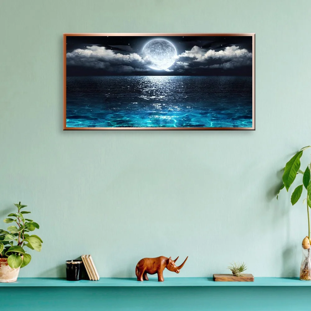 Diamond Painting - Full Round Drill - Sea Moon(80*40cm)