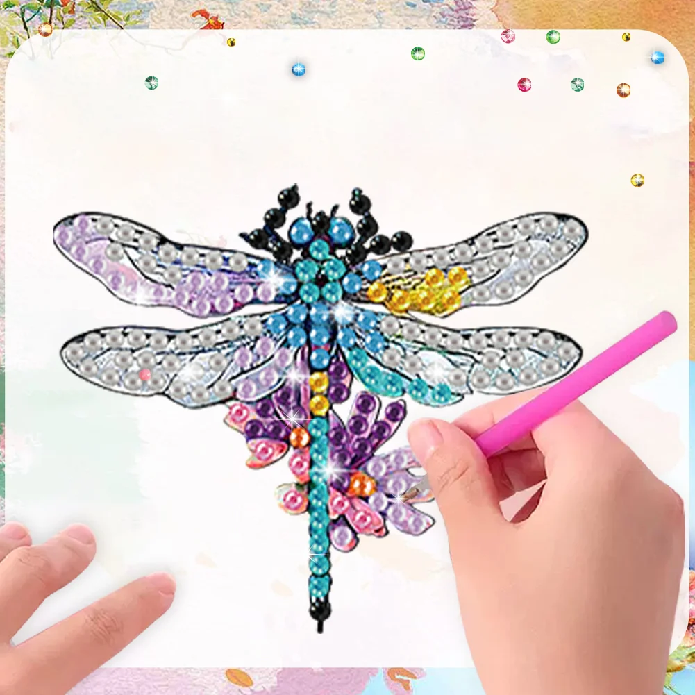 6Pcs DIY Dragonfly Special Shape Diamond Painting Fridge Magnet for DIY Crafts