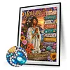 Coast Black Prayer Lady Special Shaped 5D DIY Partial Drill Diamond Painting Kits for Adults Beginners Home Decor Diamond Dots Paintings Diamond Art Kit 11.81x15.75inch