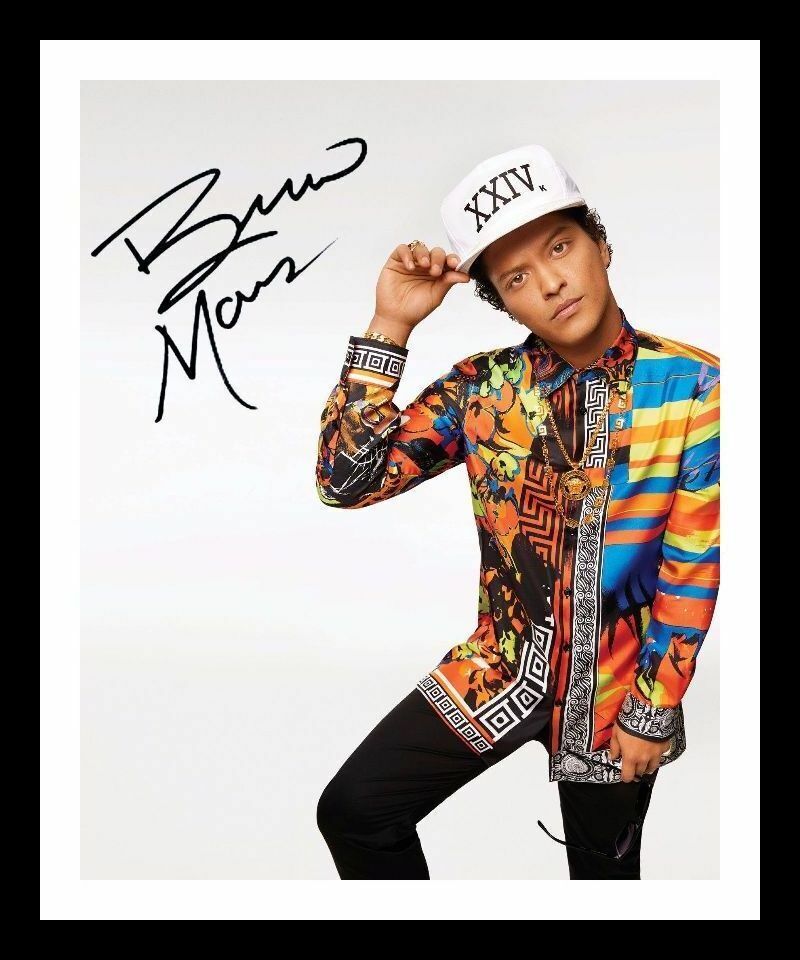 Bruno Mars Autograph Signed & Framed Photo Poster painting 4