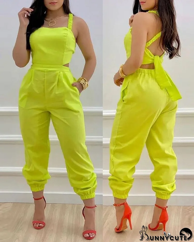 women's fashion suspender print jumpsuit