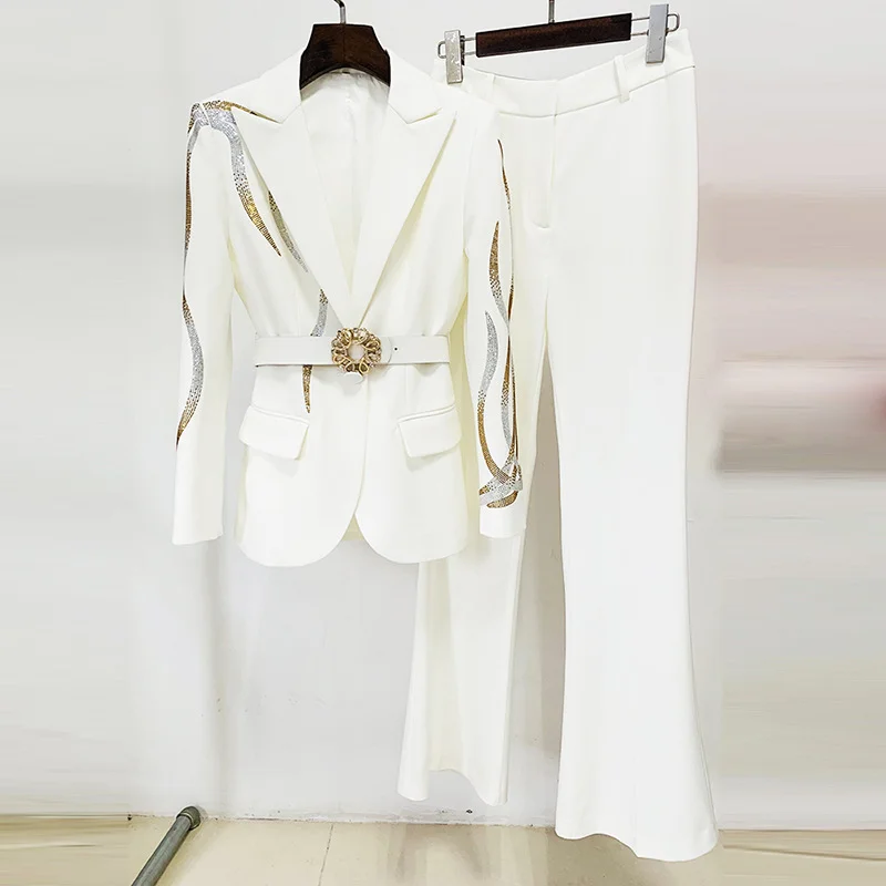 Nigikala Nigikala New Star Temperamental Diamond Hot Diamond Belt Suit Two Sets