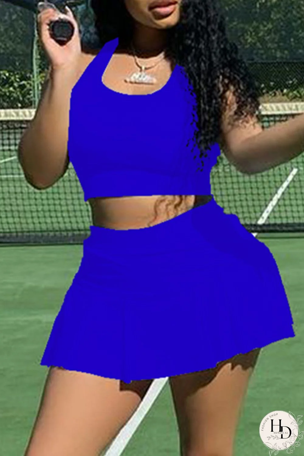 Red Casual Sportswear Solid Basic U Neck Sleeveless Two Pieces