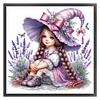 Lavender Fairy Girl-14CT Stamped Cross Stitch 50*50cm/19.69*19.69in