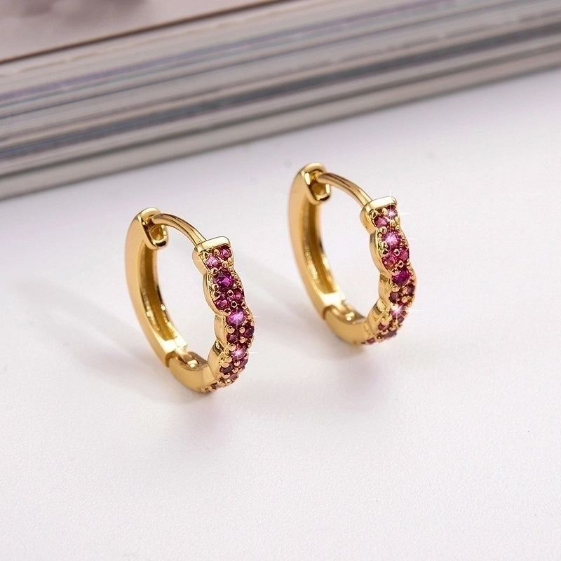 1 Pair Ig Style Minimalist Round Plating Inlay Copper Zircon 18k Gold Plated Earrings