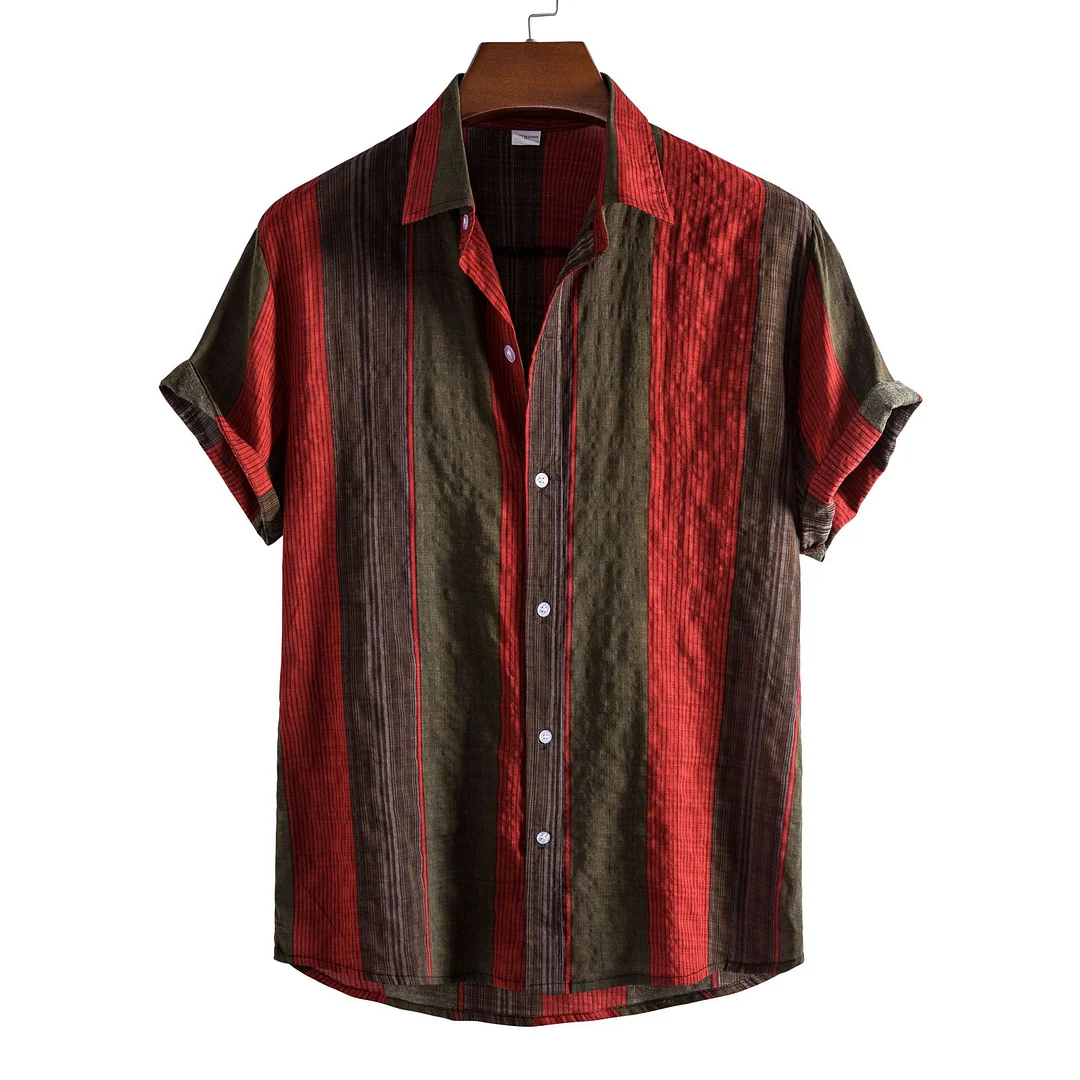 Men's Casual Short-Sleeve Floral Shirt ctolen
