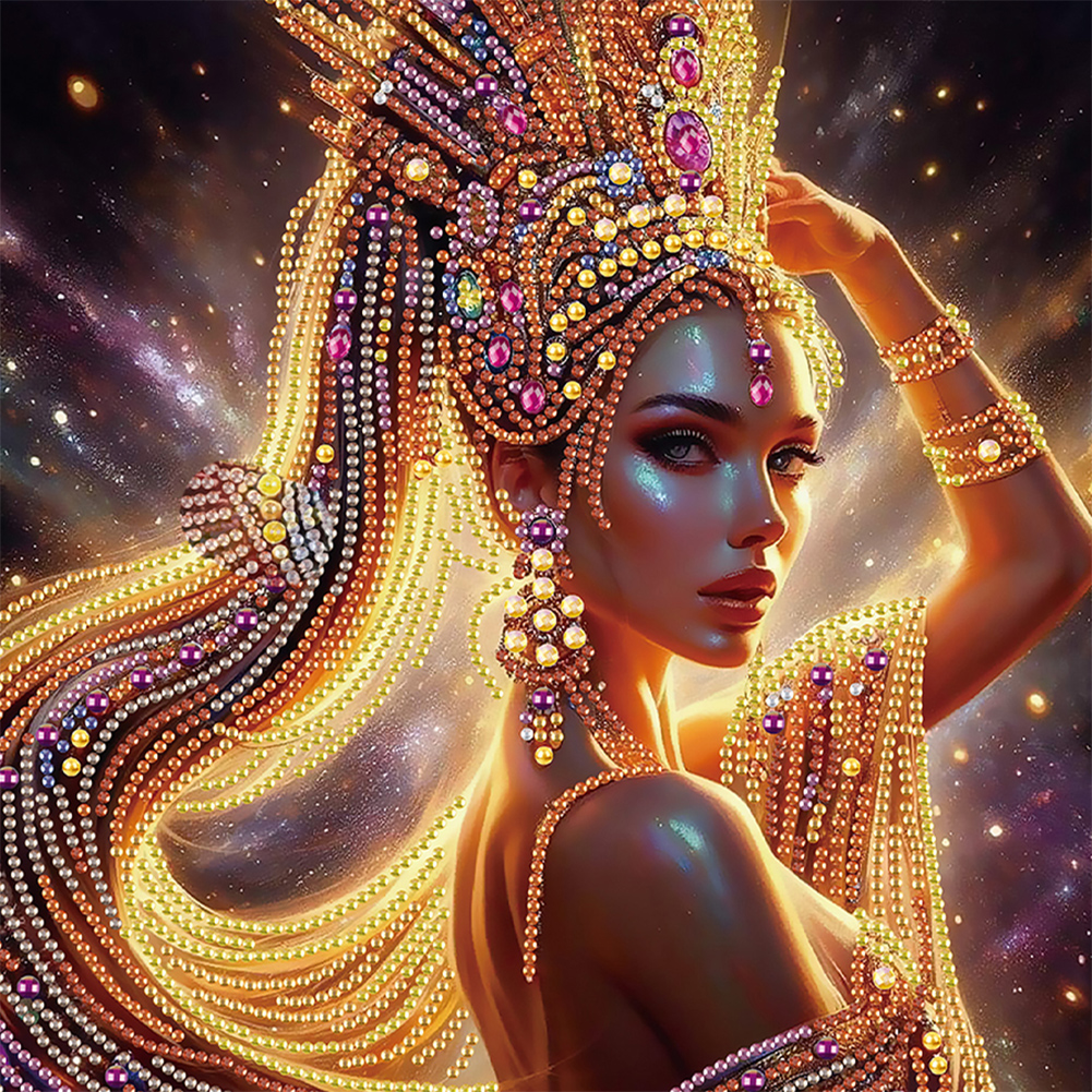 Elegant Woman 30*30cm(canvas) special shaped drill diamond painting