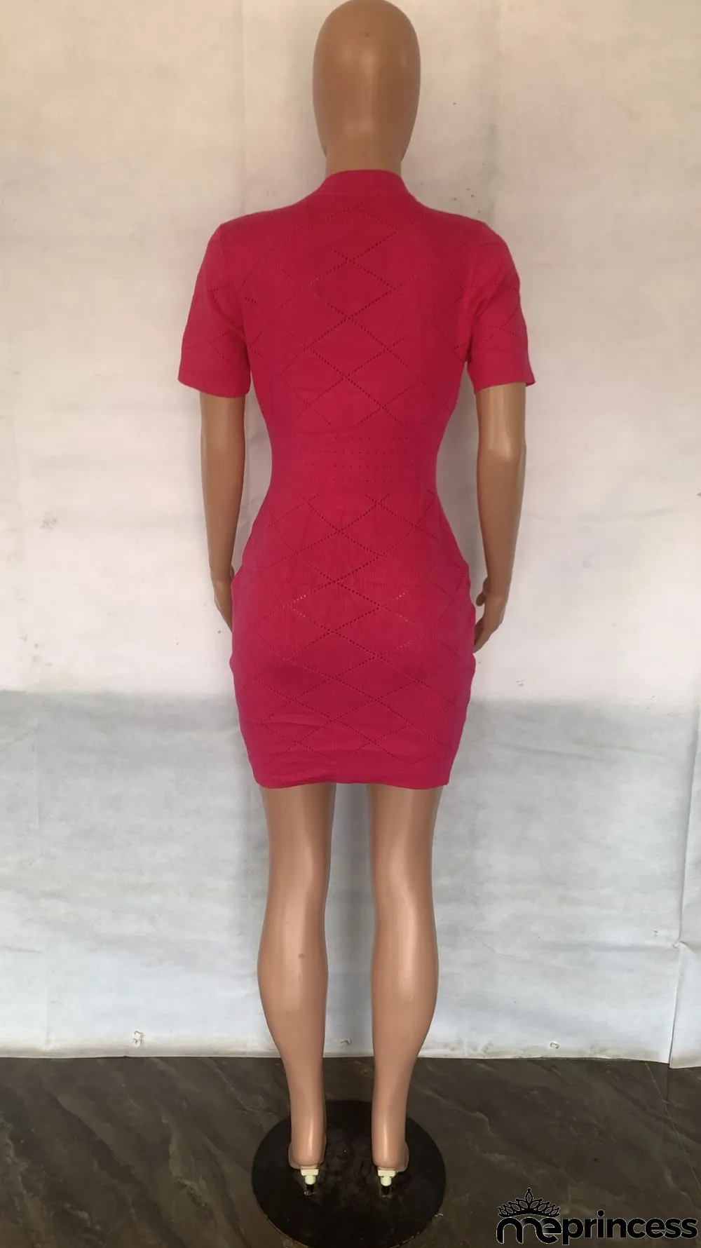 Solid Color V Neck Knits Midi Dress