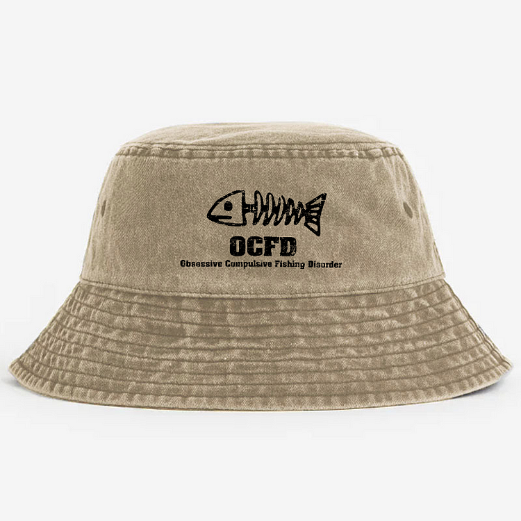 OCFD Obsassive Compulsive Fishing Disorder Funny Fishing Bucket Hat