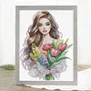 Flower Girl-14CT Stamped Cross Stitch 33*44cm/12.99*17.32in tapestrymarket