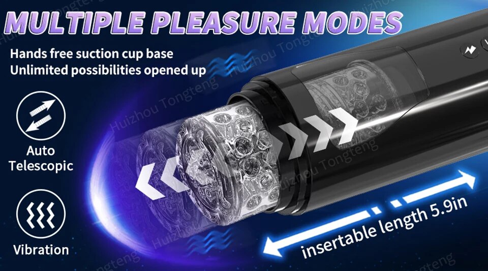 7 Thrusting & Vibrating Modes Male Masturbator Cup for Hands Free Game