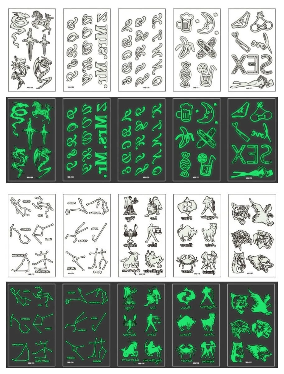 10-20pcs/set Colorful Halloween Skull Head Temporary Tattoo Sticker Child Adult Body Art Water Transfer Fake Tattoo for Face