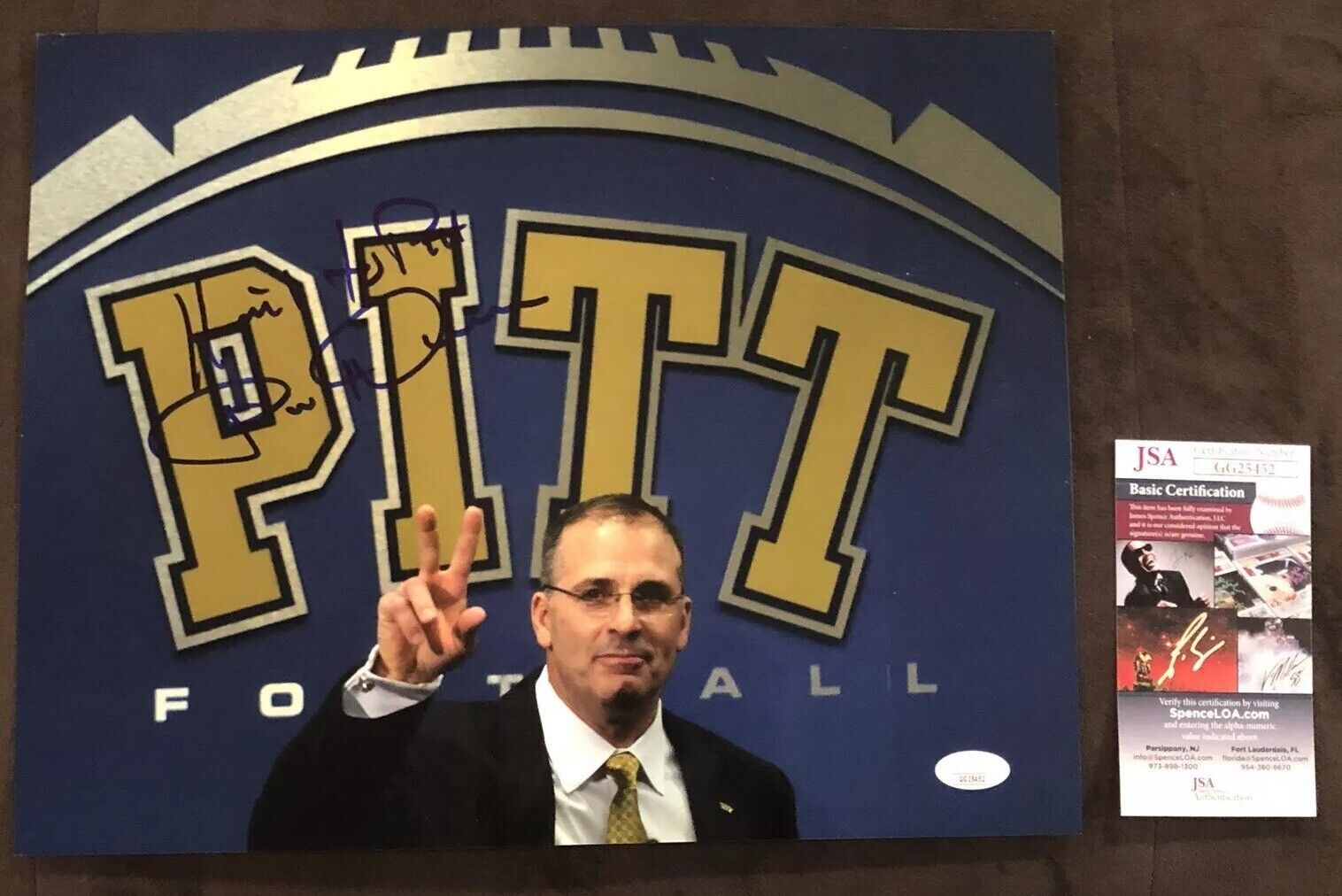 Pat Narduzzi AUTO Photo Poster painting signed 11X14 UNIVERSITY PITTSBURGH PITT PANTHERS JSA COA