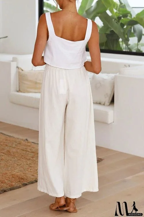 MidiSono - Elasticised Paper Bag Style Pants