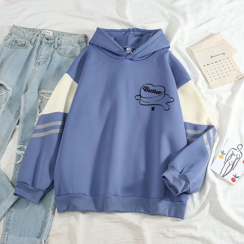 방탄소년단 Butter Simple Colorblock Hoodie