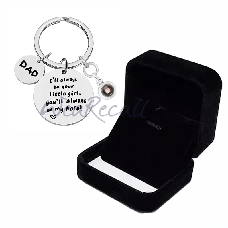 Best Father's Day Gift Projector Custom Personalized Circle Photo Keychain wetirmss