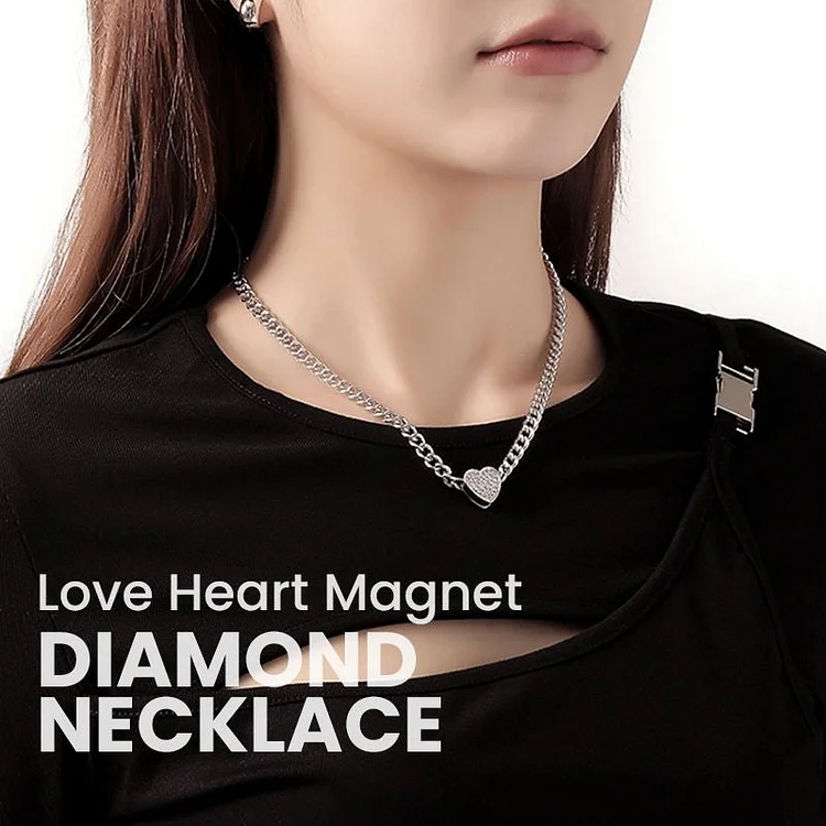 Love Heart Magnet Diamond Necklace