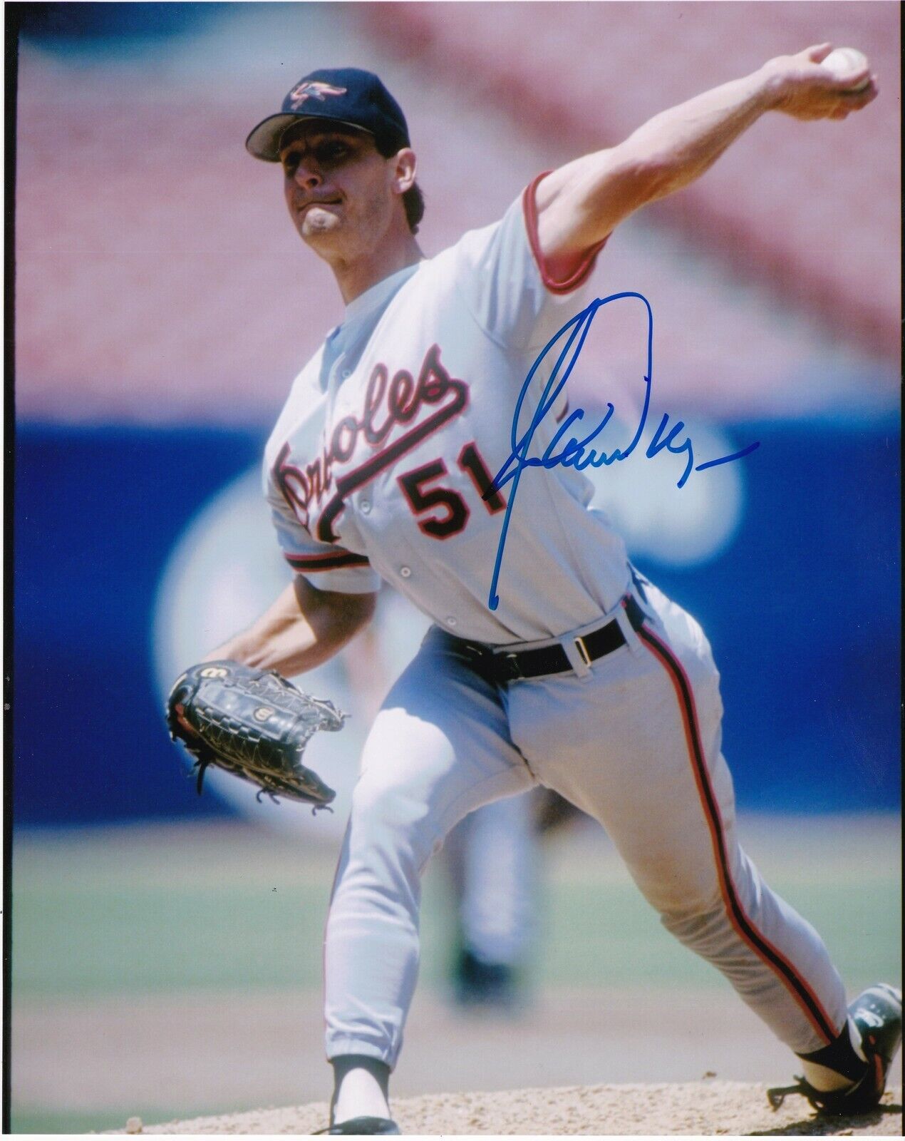 JAMIE MOYER BALTIMORE ORIOLES ACTION SIGNED 8x10