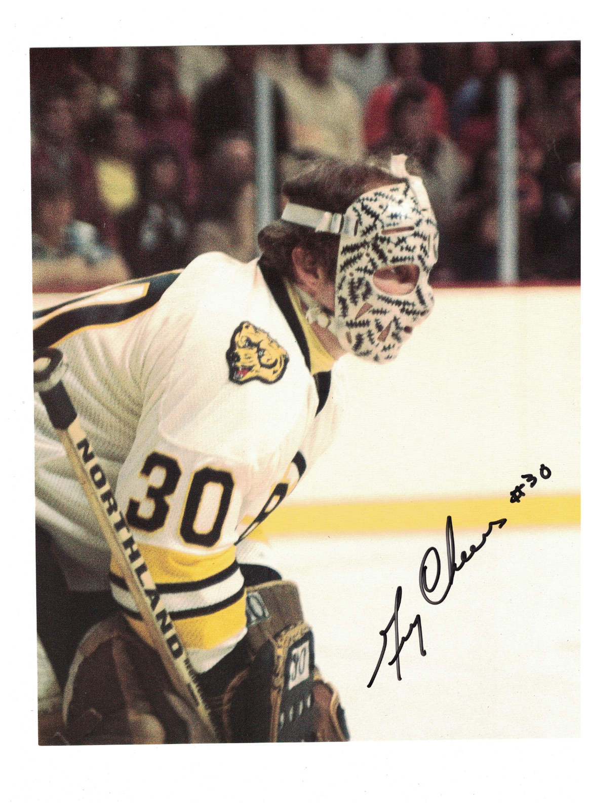 Gerry Cheevers The Mask Boston Bruins Signed 8 x 10