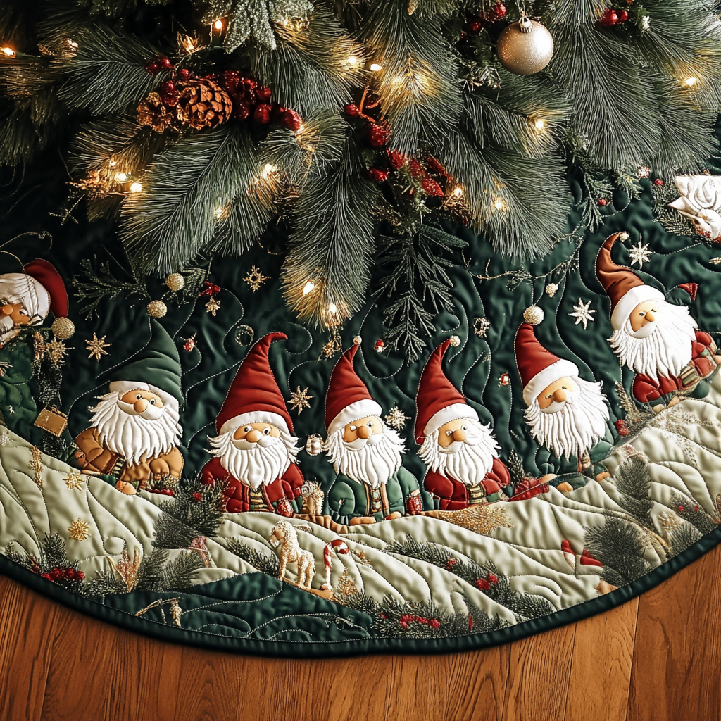 Frosted Friends Quilted Christmas Tree Skirt NCU0VH733