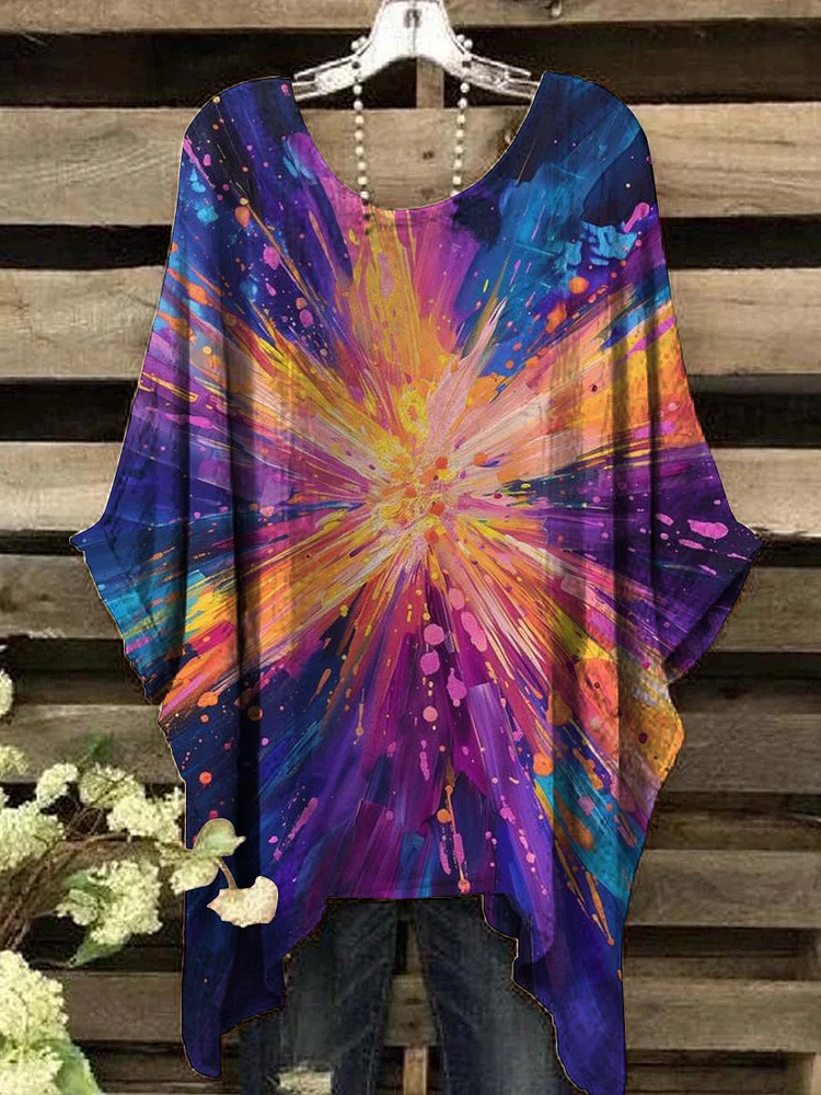 Women's Colorful Art Abstract Print Top