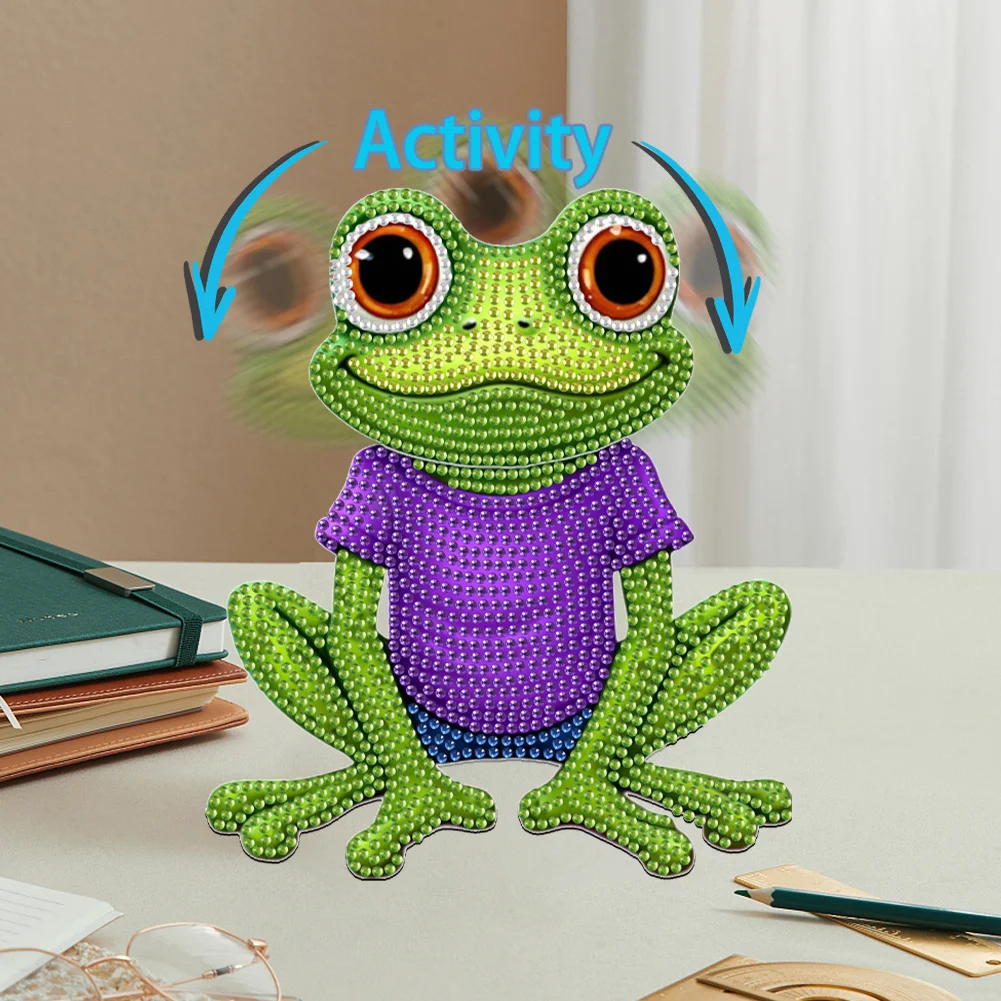 DIY Frog Acrylic Shaking Head Table Top Special Shaped Drill Diamond Painting Ornament Kits
