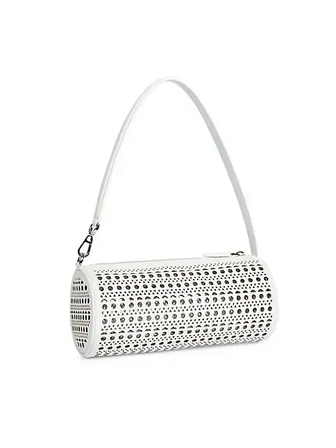 Ala&iuml;a Laser-Cut Leather Tube Bag