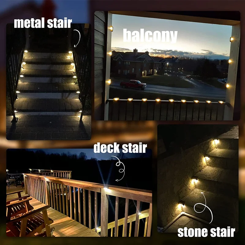 SAKER&reg; Solar Deck Lights Outdoor 4 Pack