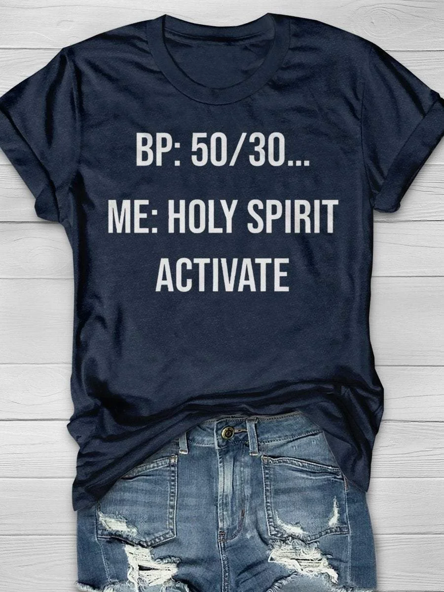 Holy Spirit Activate Nurse Life Print Short Sleeve T-shirt