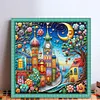Colored Houses-14CT Stamped Cross Stitch 40*40cm/15.75*15.75in tapestrymarket