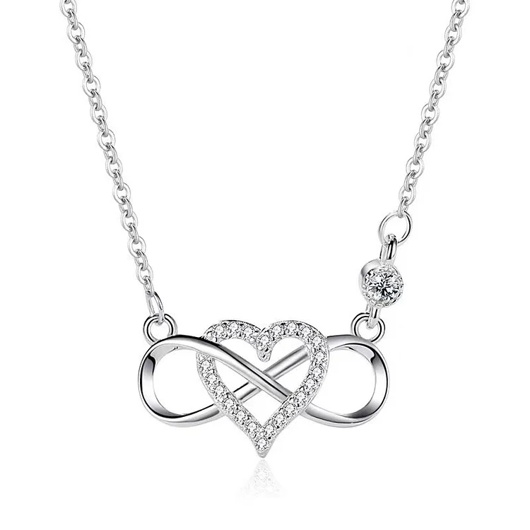 Mother Daughter Infinity Love Necklace Gift Set "The Love Between Mother & Daughter Is Forever"