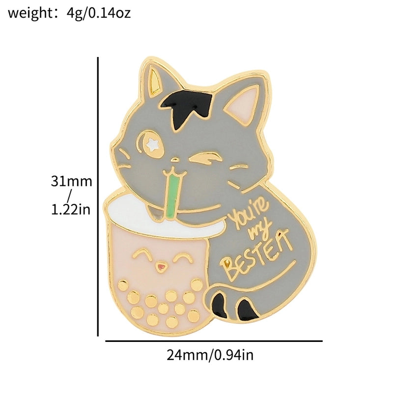 Cute Pin Cat Alloy Enamel Unisex Brooches