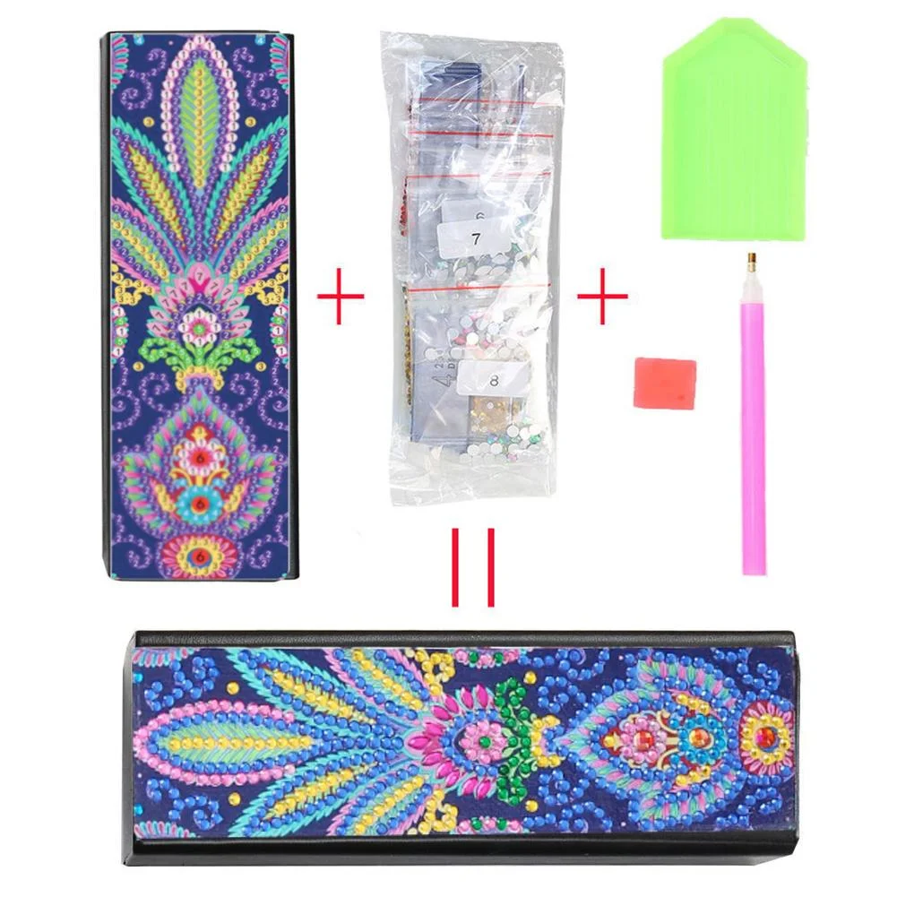 DIY Diamond Painting Leather Eyeglasses Storage Box Case Sunglasses Holder
