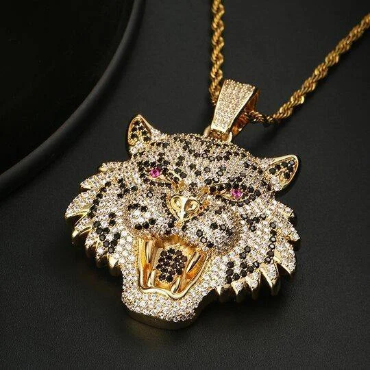 Open Mouth Lion Head Pendant-VESSFUL