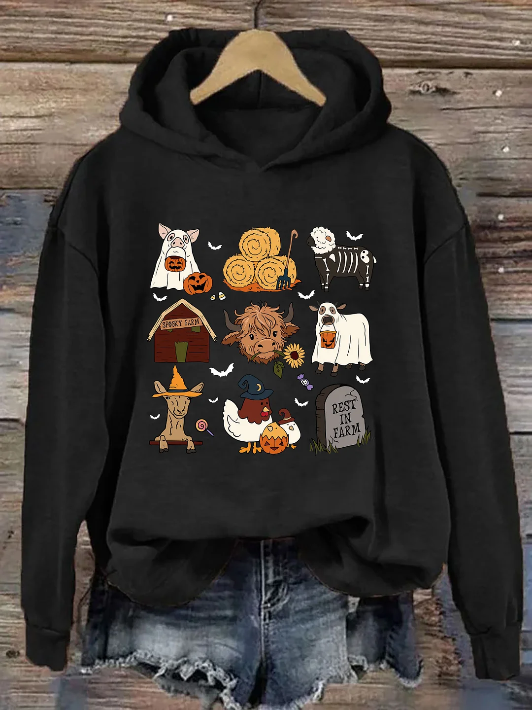 Highland Cow Halloween Hoodie