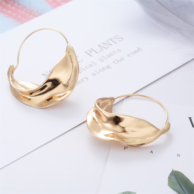 Daily Gold Metal Irregular Plating Earrings