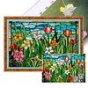 >SALE<Full Embroidery Cotton Thread 11CT Print Stain Glass Flower Cross Stitch 60x40cm
