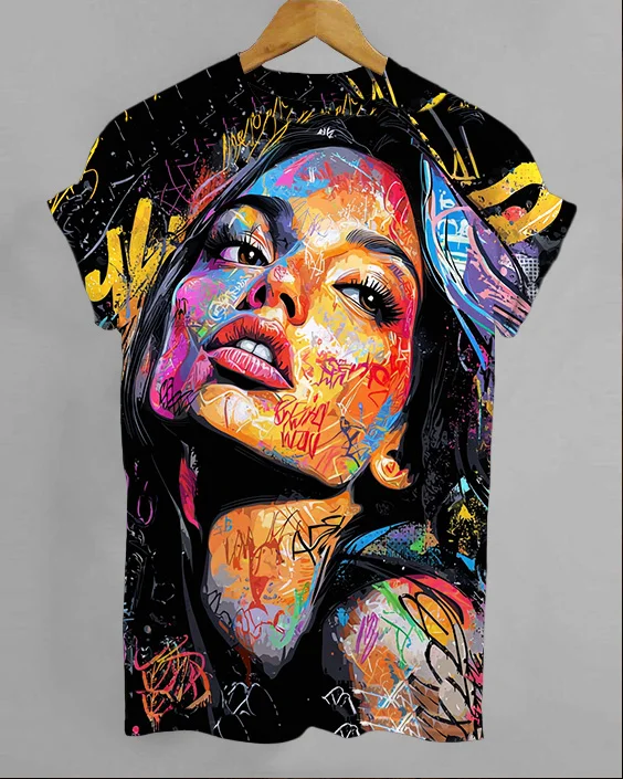 Graffiti Face Trendy T-Shirt