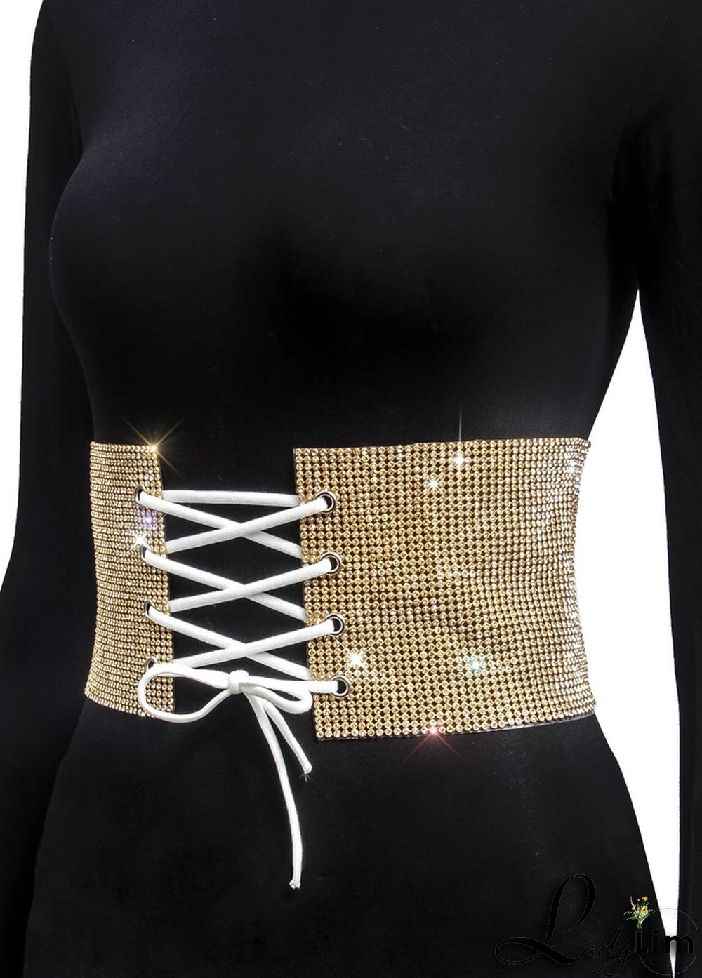 Fashion Beaded Lace-Up Waist Belt