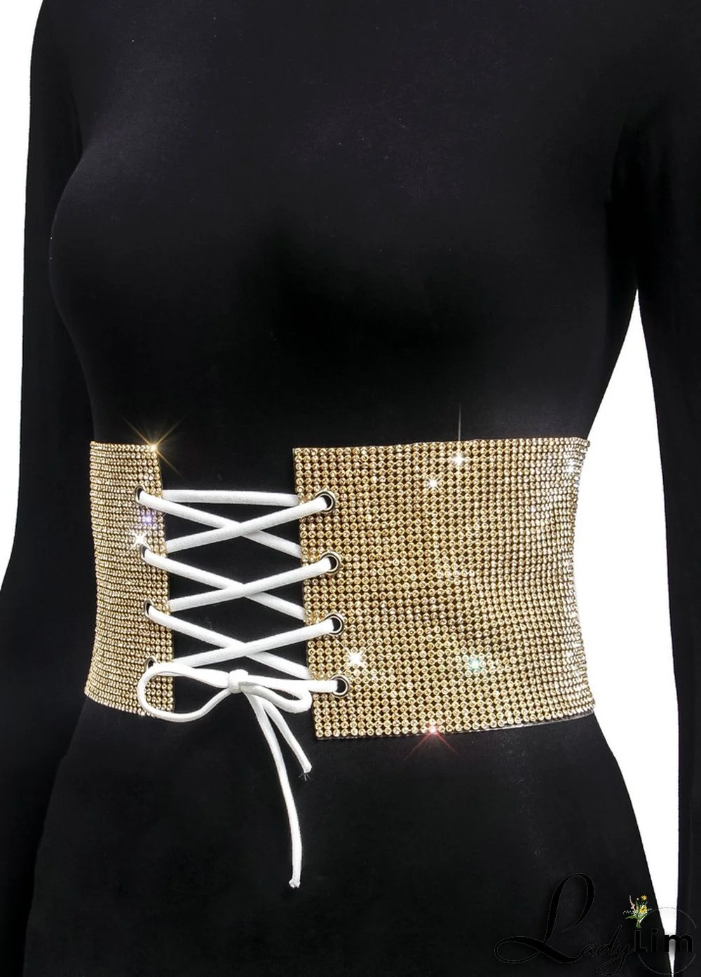 Fashion Beaded Lace-Up Waist Belt