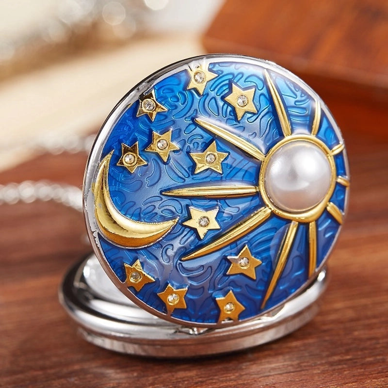 Artistic Star Moon Quartz Pocket Watch Women’s Watches