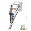 [US Local Warehouse] Ceiling Mounted Attic Ladder w/Handrails Retractable Loft Stairs 660LBS Capacity