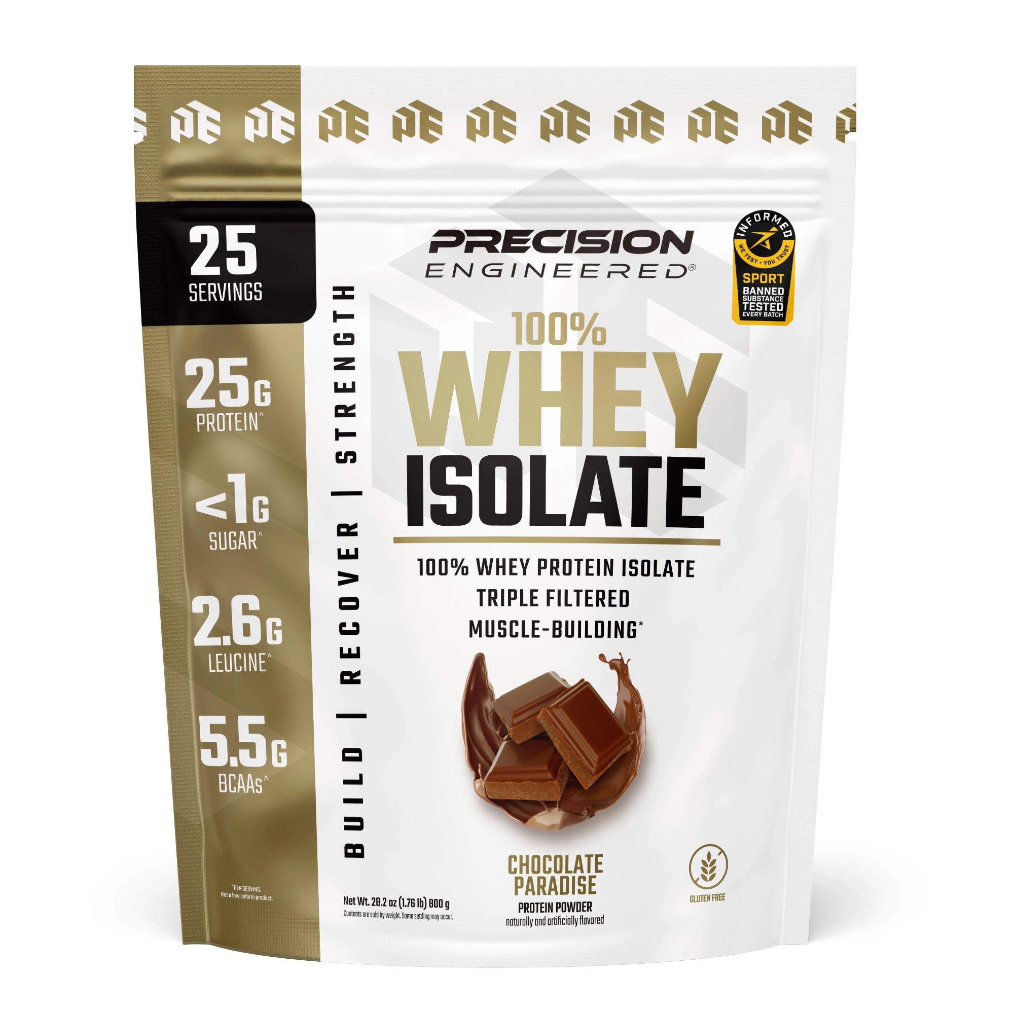 PE Whey Protein Isolate Powder Choc 1.76lbs - 25 Servings