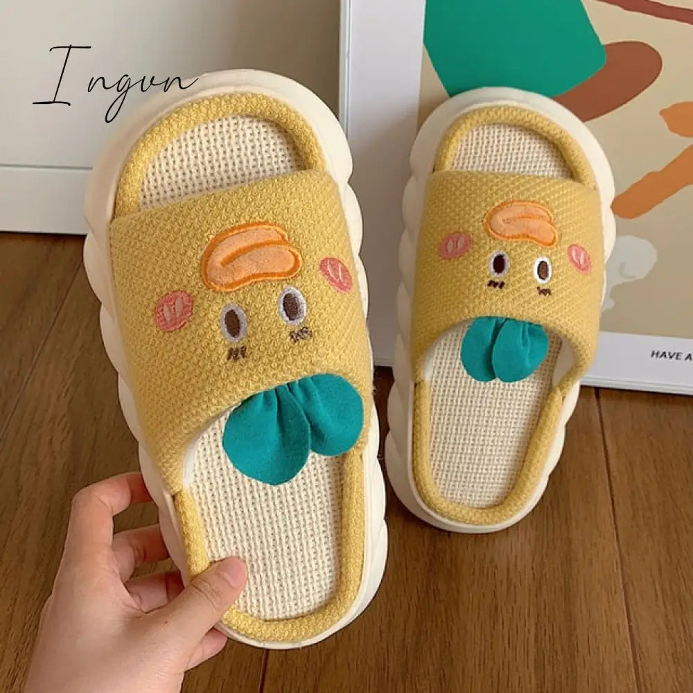 Ingvn - Women’s Slippers Summer Four Seasons Indoor Home Sandals And Cute Cartoon Milk Cow House